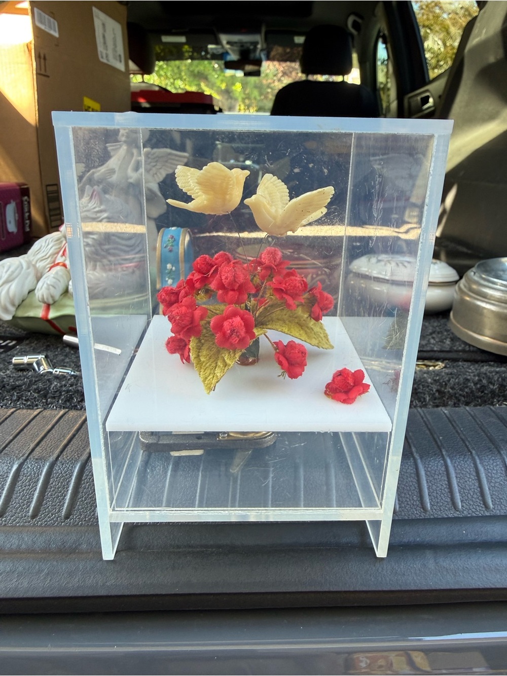 vintage Van Horn Hayward Houston op art lucite diorama music box